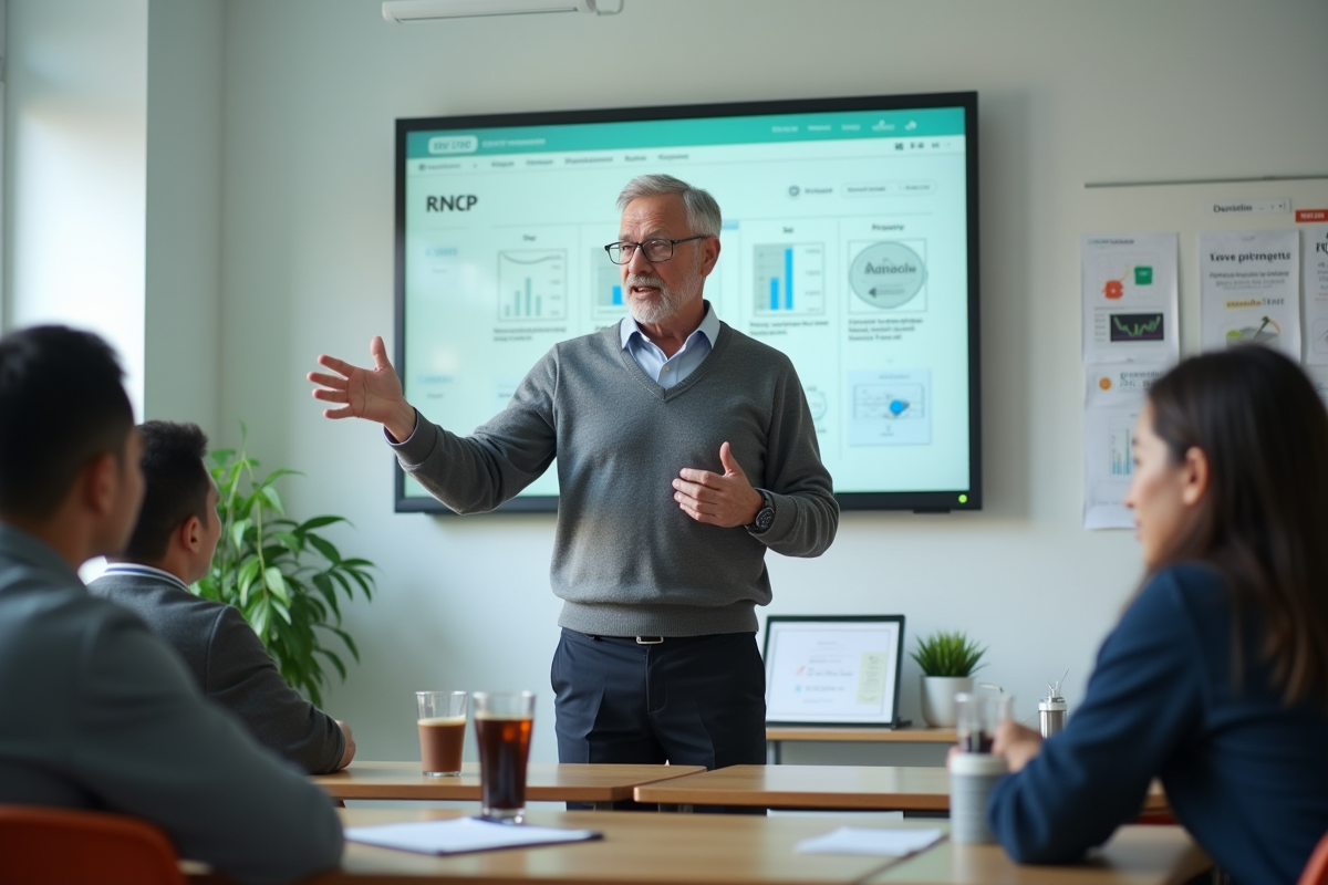 Instructeur présentant le processus RNCP en classe